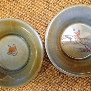 Vintage WADE Hunt Scene & Fox Head Porcelain Bowls